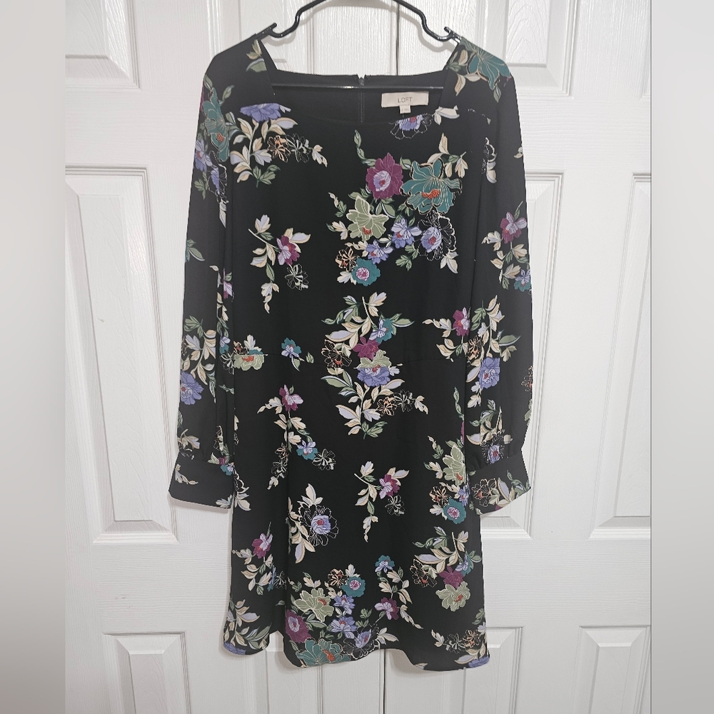 LOFT Women's Floral Shift Dress 12 NWT